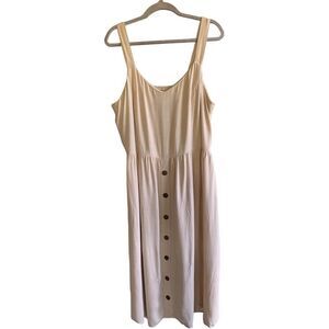 Ava James linen rayon woman’s sleeveless beige color dress size XL